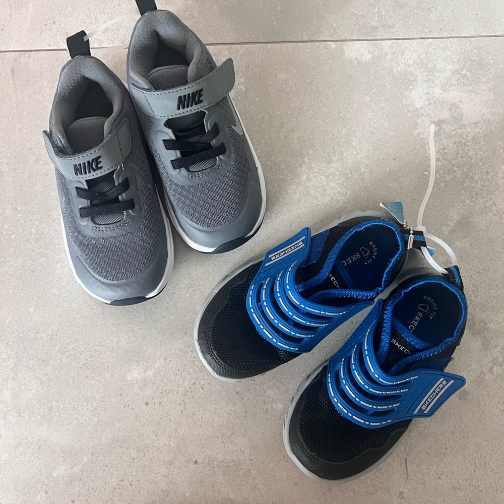 2 NWOT pairs of toddler size 8 sneakers